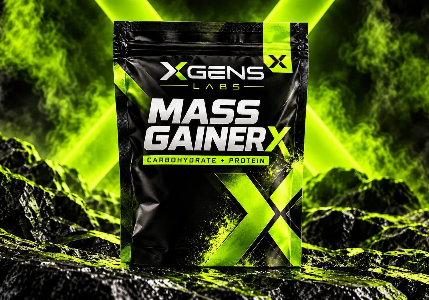 XGENS LABS Mass Gainer X Carbohydrate + Protein Pouch box
